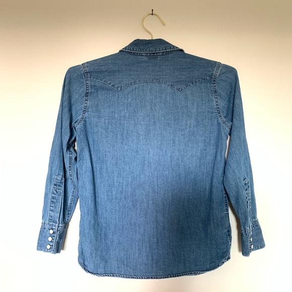 Gap Boys Chambray Shirt Blue Size L - Picture 5 of 7